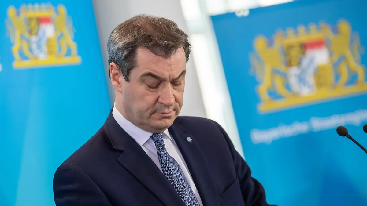 20.03.2020, Bayern, München: Markus Söder (CSU), Ministerpräsident von Bayern, während einer aktuellen Pressekonferenz in der bayerischen Staatskanzlei. Foto: Peter Kneffel/dpa +++ dpa-Bildfunk +++