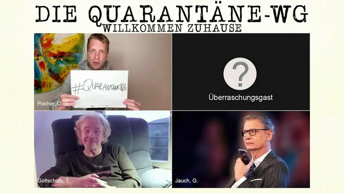 "Die Quarantäne-WG": Jauch, Pocher und Gottschalk im Corona-Talk
