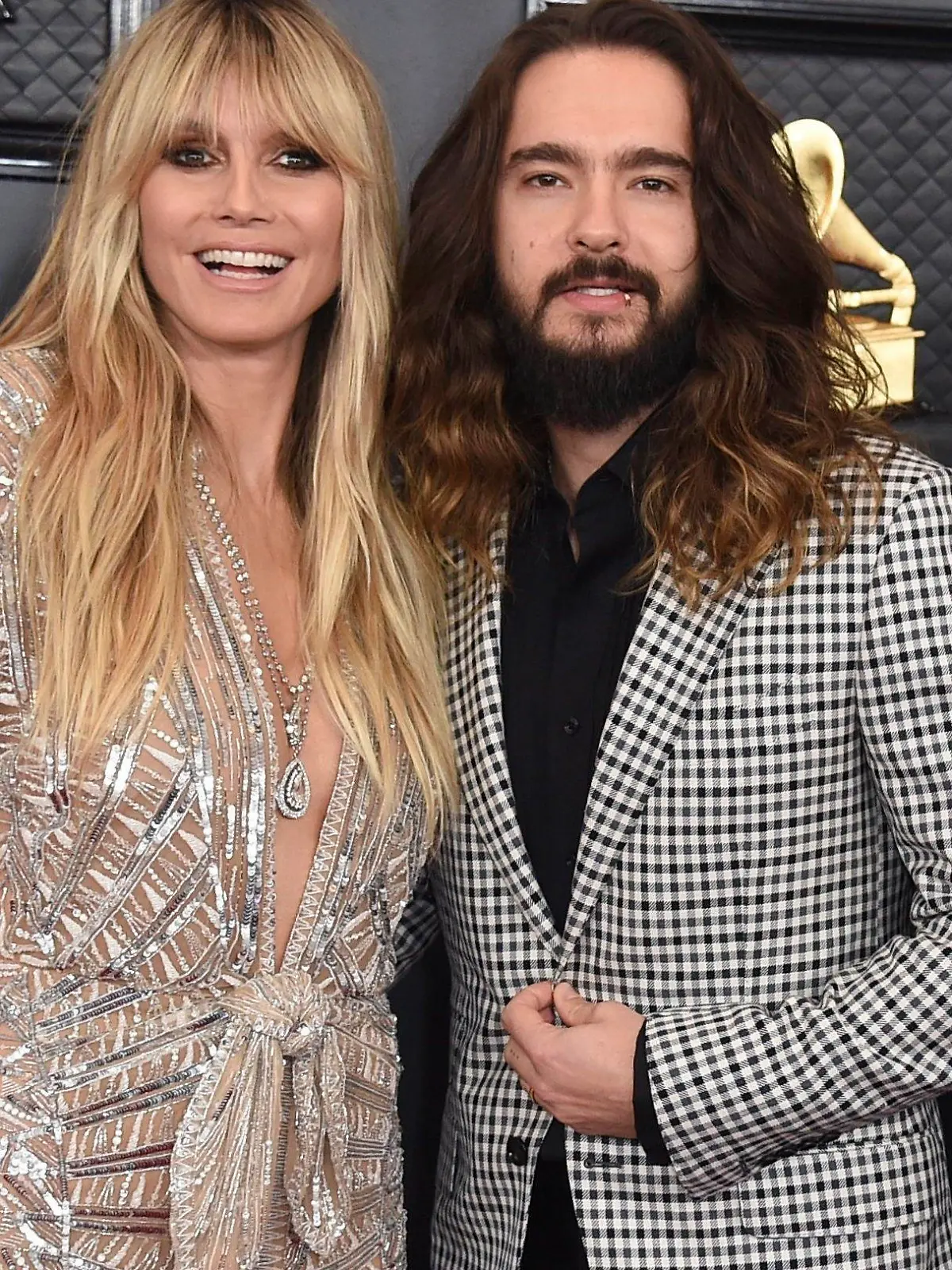 ARCHIV - 26.01.2020, USA, Los Angeles: Heidi Klum und Tom Kaulitz kommen zur Verleihung der Grammy Awards im Staples Center. Ein neues Video von Heidi Klum hat Spekulationen über das Datum ihrer Hochzeit mit Tom Kaulitz wieder aufleben lassen. (zu dpa "Tom spielt Heidi Klum ein Ständchen - Spekulationen zu Jahrestag") Foto: Jordan Strauss/Invision/AP/dpa +++ dpa-Bildfunk +++