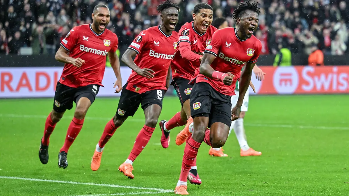 GER, Europa League, Bayer Leverkusen - Ferencvaros Budapest / 09.03.2023, BayArena , Leverkusen , GER, Europa League, Bayer Leverkusen - Ferencvaros Budapest im Bild / picture shows Edmond Tapsoba Bayer Leverkusen 12 jubelt nach seinem Tor zum 2:0. *** GER, Europa League, Bayer Leverkusen Ferencvaros Budapest 09 03 2023, BayArena , Leverkusen , GER, Europa League, Bayer Leverkusen Ferencvaros Budapest in picture picture shows Edmond Tapsoba Bayer Leverkusen 12 cheers after his goal to 2 0 nordphotoxGmbHx/xTeresaxKroeger nordphoto00008