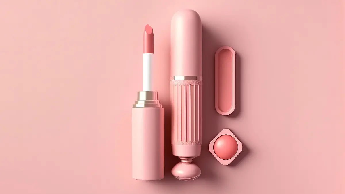 Lipstick and applicator wand on pastel pink background. Liquid lip stick open tube. Makeup cosmetic product. Top view, flat lay 3d illustration, Lipstick and applicator wand on pastel pink background. Liquid lip stick open tube. Makeup cosmetic product. Top view, flat lay 3d illustration., Lipstick and applicator wand on pastel pink background. Liquid lip stick open tube. Makeup cosmetic product. Top view, flat lay 3d illustration., 16.02.2023, Copyright: xcreateimagex Panthermedia33642524.jpg