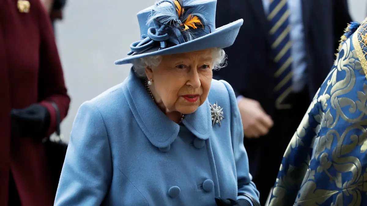 Britain's Queen Elizabeth II arrives to attend the annual Commonwealth Day service at Westminster Abbey in London, Monday, March 9, 2020. The annual service, organised by the Royal Commonwealth Society, is the largest annual inter-faith gathering in the United Kingdom. (AP Photo/Kirsty Wigglesworth)