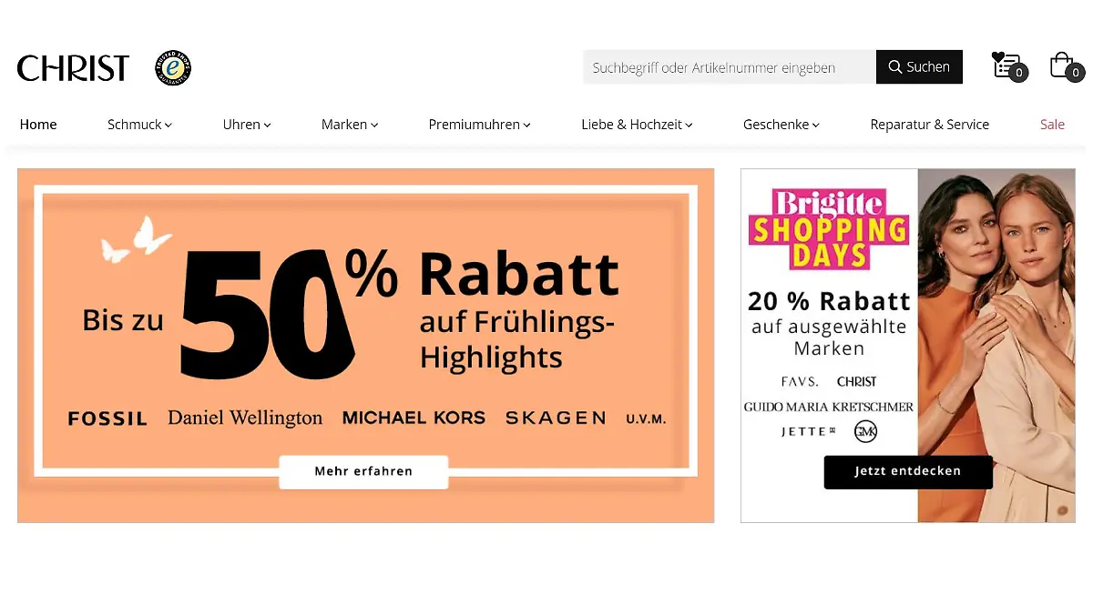 Zum Weltfrauentag purzeln bei Christ die Preise.