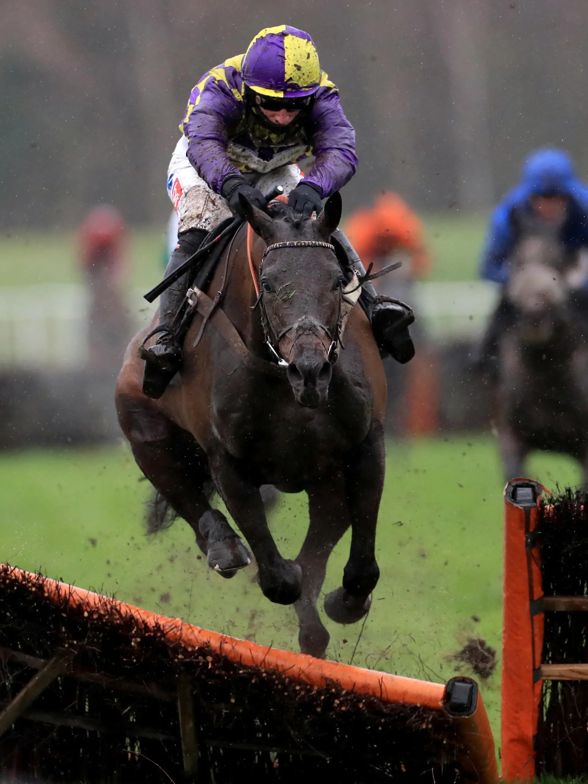 Market Rasen Races - December 3rd. Malinello ridden by Daryl Jacob clears the last fence on their way to win the Follow MansionBet For Festive Prizes Novices' Hurdle at Market Rasen Racecourse, Market Rasen. Picture date: Thursday December 3, 2020. See PA story RACING Market Rasen. Photo credit should read: Mike Egerton/PA Wire. RESTRICTIONS: Editorial use only. No commercial use. URN:56918417