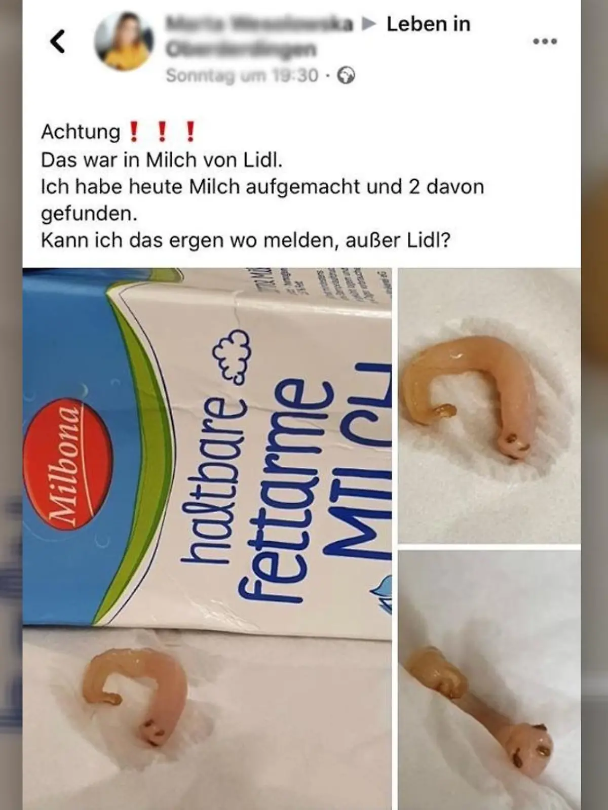 Statusbeitrag in einer Facebook-Gruppe