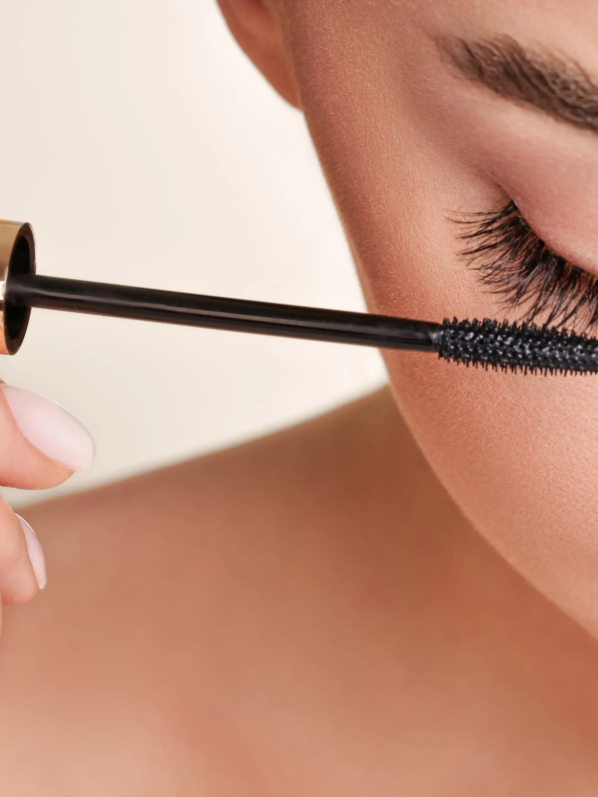 Beautiful Woman with Extreme Long False Eyelashes. Eyelash Extensions. Makeup, Cosmetics. Beauty, Skincare