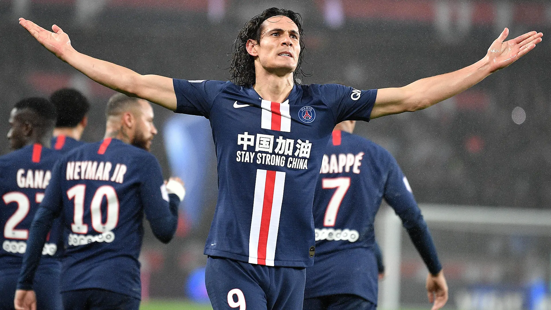 200224 -- PARIS, Feb. 24, 2020 Xinhua -- Edinson Cavani of Paris Saint-Germain celebrates during the Ligue 1 football match between Paris Saint-Germain PSG and Bordeaux in Paris, France, Feb. 23, 2020. Photo by Jack Chan/Xinhua SPFRANCE-PARIS-FOOTBALL-LIGUE 1-PSG VS BORDEAUX PUBLICATIONxNOTxINxCHN