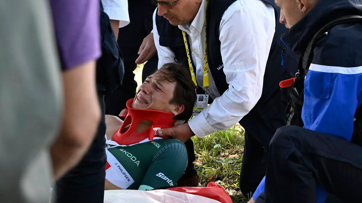 Jasper Philipsen ist bei der Tour de France schwer gestürzt.