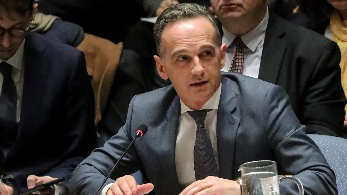 Germany's Foreign Minister Heiko Maas speaks, during a meeting on the nuclear non-proliferation treaty in the United Nations Security Council, Wednesday, Feb. 26, 2020, at U.N. headquarters. (AP Photo/Bebeto Matthews)