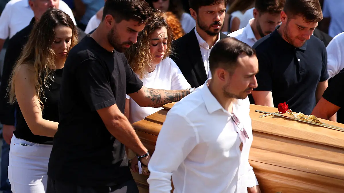 Funeral of Liverpool's Portuguese soccer player Diogo Jota and his brother Andre Silva, who died in a car crash near Zamora, Spain