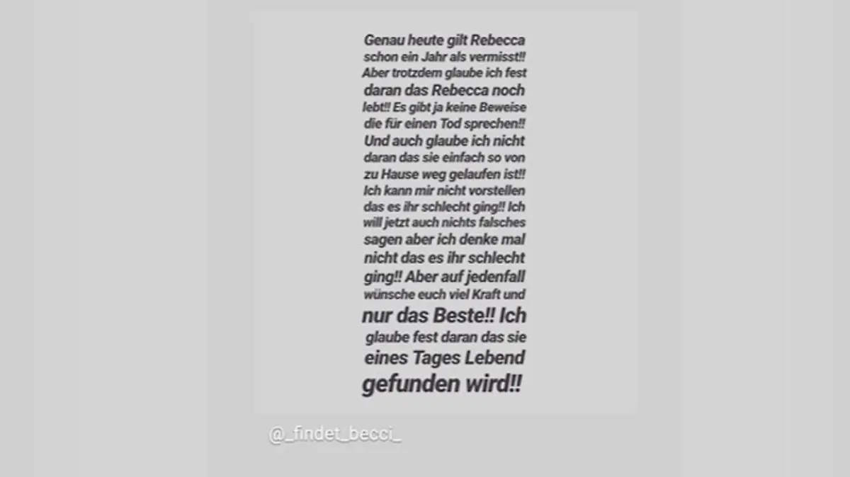 Rebeccas Schwester Vivien postete mehrere emotionale Bilder auf Instagram.