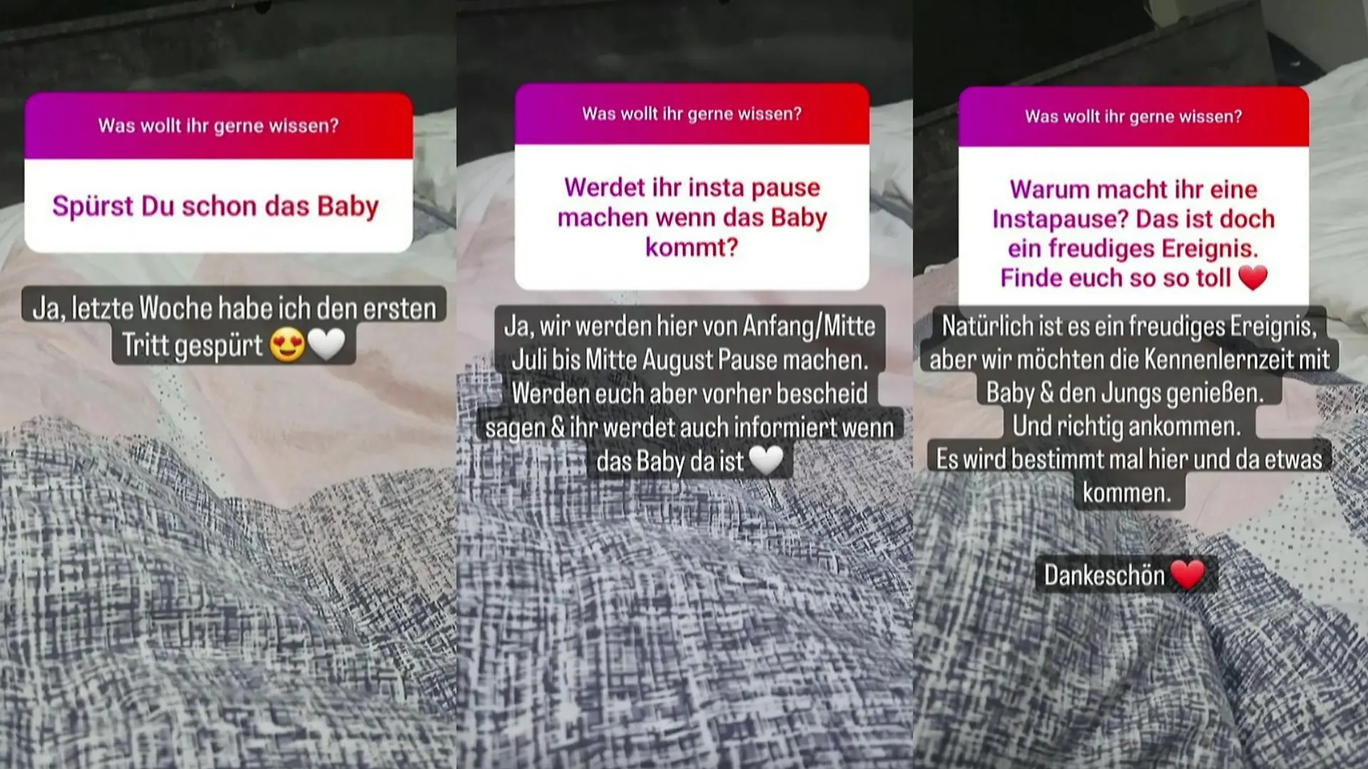 Sarafina Wollny verrät in einer Fragerunde weitere Details zu ihrer Schwangerschaft.