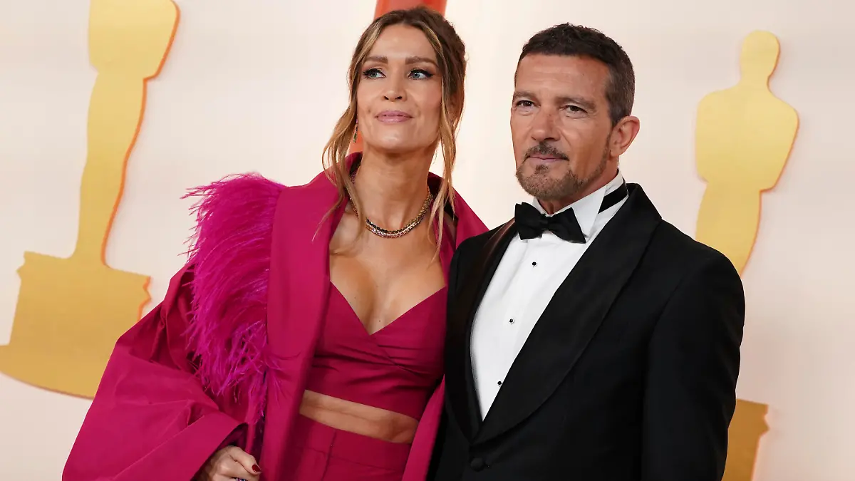 Nicole Kimpel, left, and Antonio Banderas arrive at the Oscars on Sunday, March 12, 2023, at the Dolby Theatre in Los Angeles. (Photo by Jordan Strauss/Invision/AP)