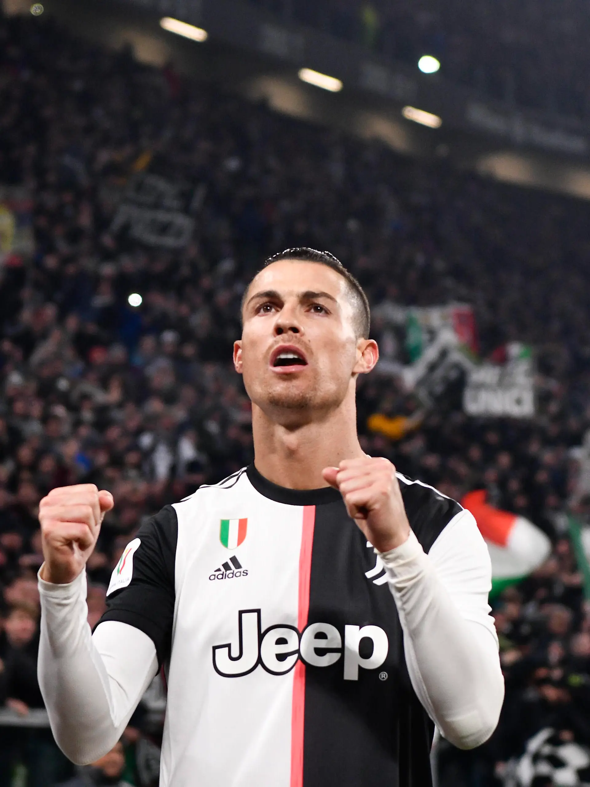  Photo Marco Alpozzi/LaPresse January 22, 2020 Turin, Italy soccer Juventus Vs Roma - Quarter-final - Coppa Italia TIM CUP 2019-2020 - Allianz Stadium In the pic: Cristiano Ronaldo Juventus F.C.celebrating goal PUBLICATIONxINxGERxSUIxAUTxONLY Copyright: xMarcoxAlpozzi/LaPressex