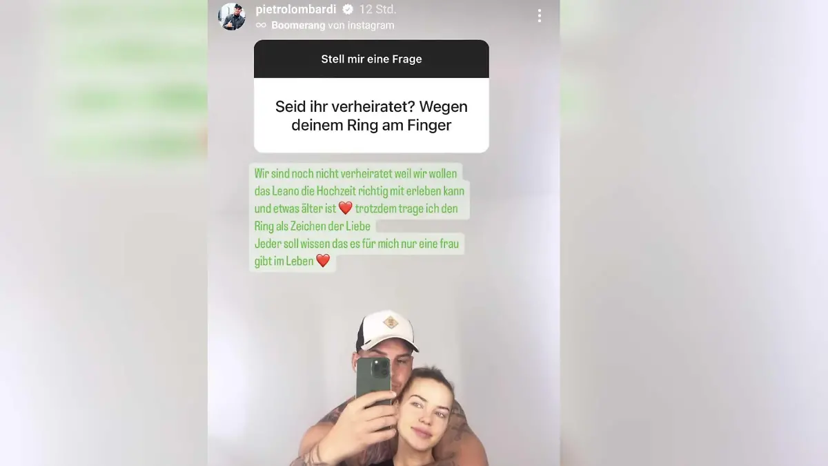 Pietro Lombardi äußert sich bei Instagram nochmals zum Thema Hochzeit