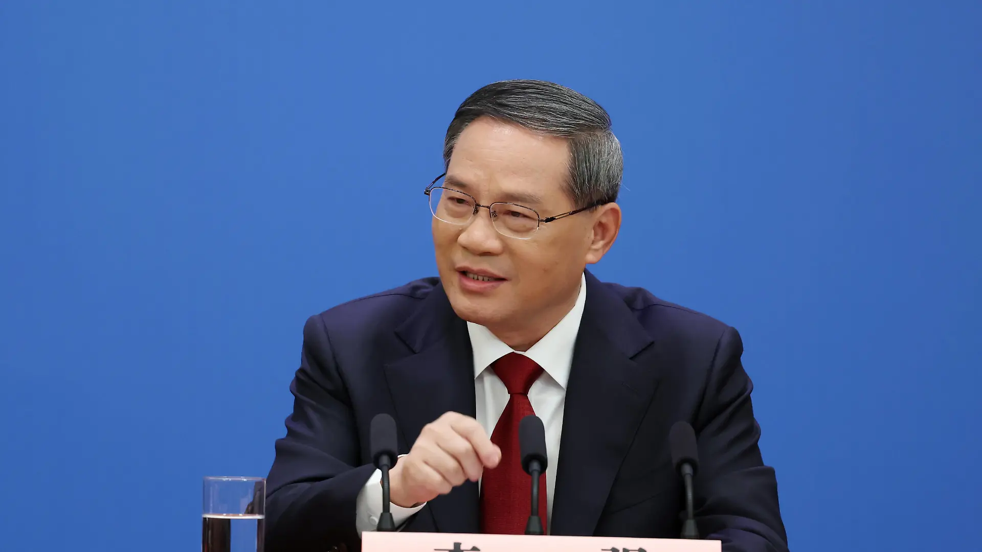 230313 -- BEIJING, March 13, 2023 -- Chinese Premier Li Qiang meets the press after the closing of the first session of the 14th National People s Congress NPC at the Great Hall of the People in Beijing, capital of China, March 13, 2023. Vice premiers Ding Xuexiang, He Lifeng, Zhang Guoqing and Liu Guozhong attended the press conference. TWO SESSIONSCHINA-BEIJING-PREMIER-PRESS CONFERENCE CN ChenxJianli PUBLICATIONxNOTxINxCHN