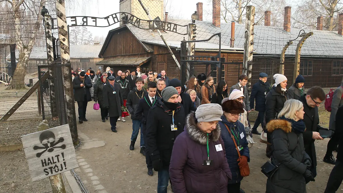 January 27, 2020, Oswiecim, Poland: 

The main gate of the Nazi concentration and extermination camp Auschwitz bearing the motto Arbeit macht frei  (Work brings freedom). 

75th anniversary of Auschwitz liberation and Holocaust Remembrance Day. 

The biggest German Nazi concentration and extermination camp KL Auschwitz-Birkenau was liberated by the Red Army on 27 January 1945. 

(Credit Image:  Damian Klamka/ZUMA Wire)

Pictured: GV,General View
Ref: SPL5143287 270120 NON-EXCLUSIVE
Picture by: Damian Klamka/ZUMA Wire / SplashNews.com

Splash News and Pictures
Los Angeles: 310-821-2666
New York: 212-619-2666
London: +44 (0)20 7644 7656
Berlin: +49 175 3764 166
photodesk@splashnews.com

World Rights, No Argentina Rights, No Belgium Rights, No China Rights, No Czechia Rights, No Finland Rights, No Hungary Rights, No Japan Rights, No Mexico Rights, No Netherlands Rights, No Norway Rights, No Peru Rights, No Portugal Rights, No Slovenia Rights, No Sweden Rights, No Switzerland Rights, No Taiwan Rights, No United Kingdom Rights
