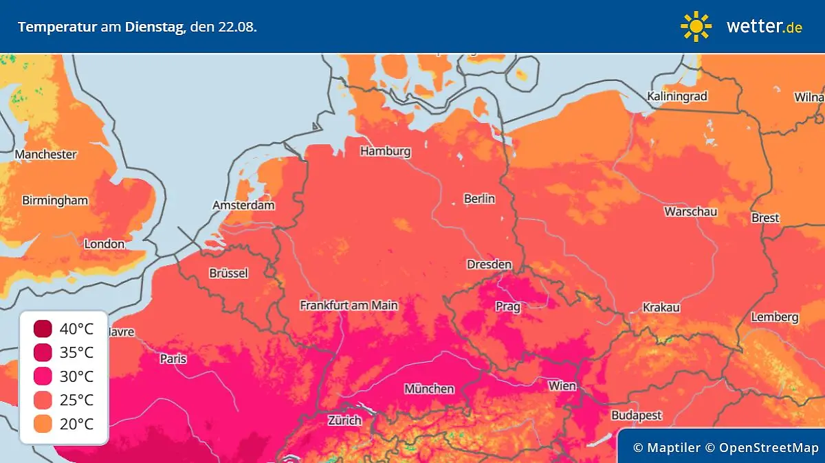 highestTemperatures temperatur hitze dienstag