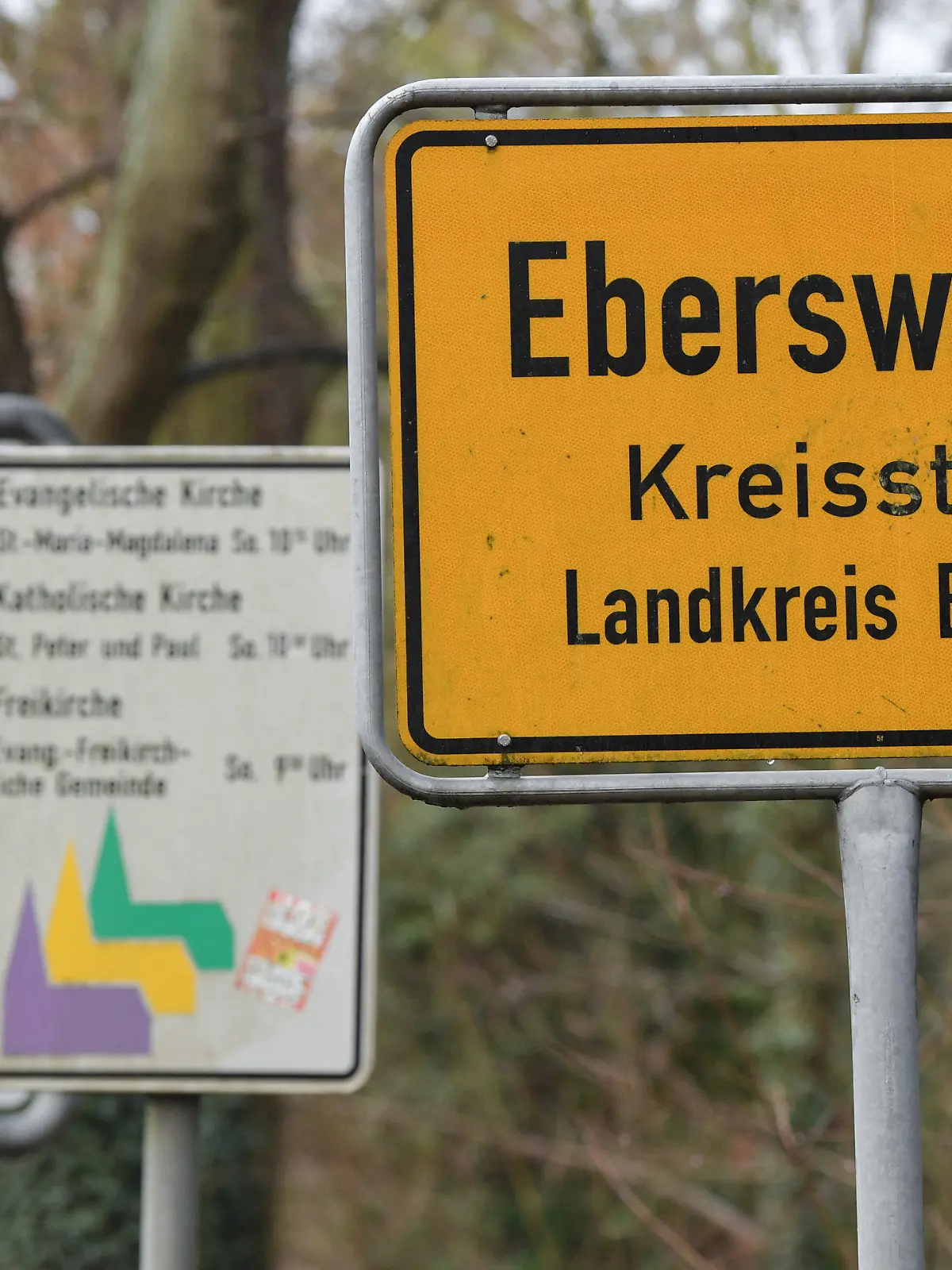 13.01.2020, Brandenburg, Eberswalde: Das Ortseingangsschild der Kreisstadt. Ein vernachlässigtes fünfjähriges Mädchen ist in Eberswalde in Brandenburg in die Obhut der Behörden gekommen. Dazu gab es am selben Tag eine Pressekonferenz. Foto: Patrick Pleul/dpa-Zentralbild/ZB +++ dpa-Bildfunk +++