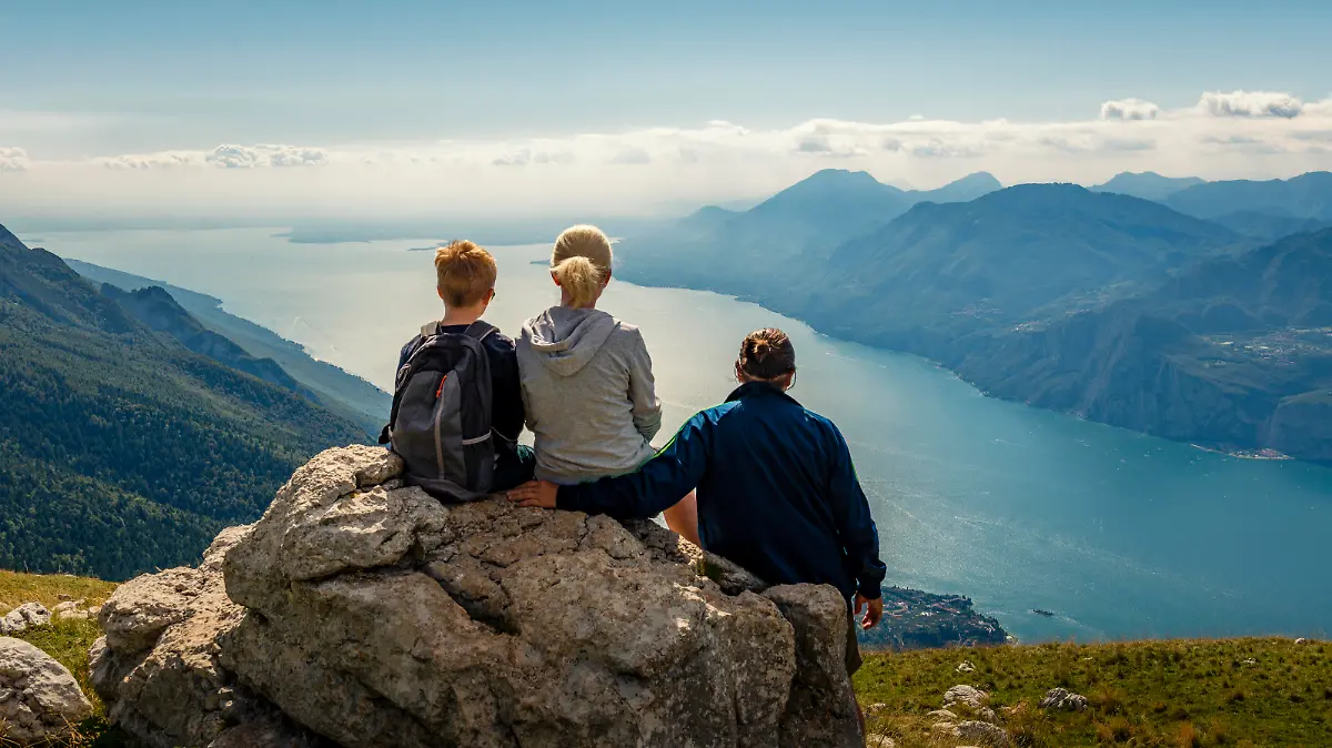 looking down to Lake Garda in Italy