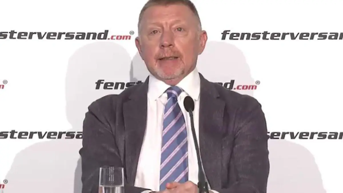 Boris Becker bei der Pressekonferenz zu seinem neuen Werbedeal.