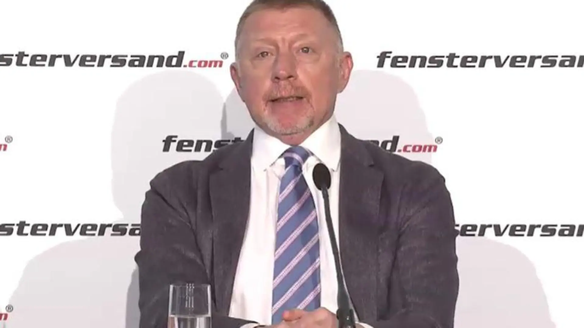 Boris Becker bei der Pressekonferenz zu seinem neuen Werbedeal.