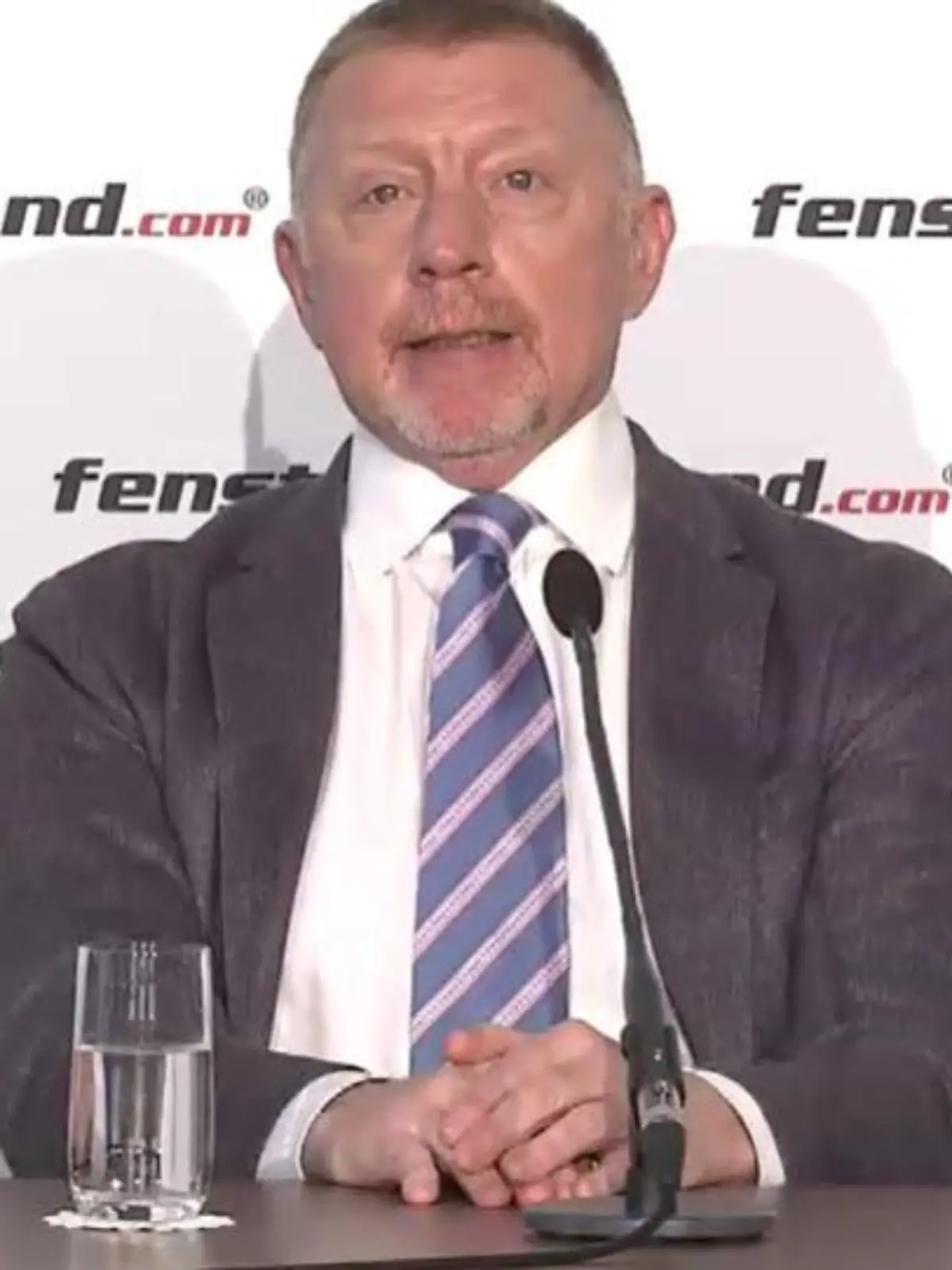 Boris Becker bei der Pressekonferenz zu seinem neuen Werbedeal.