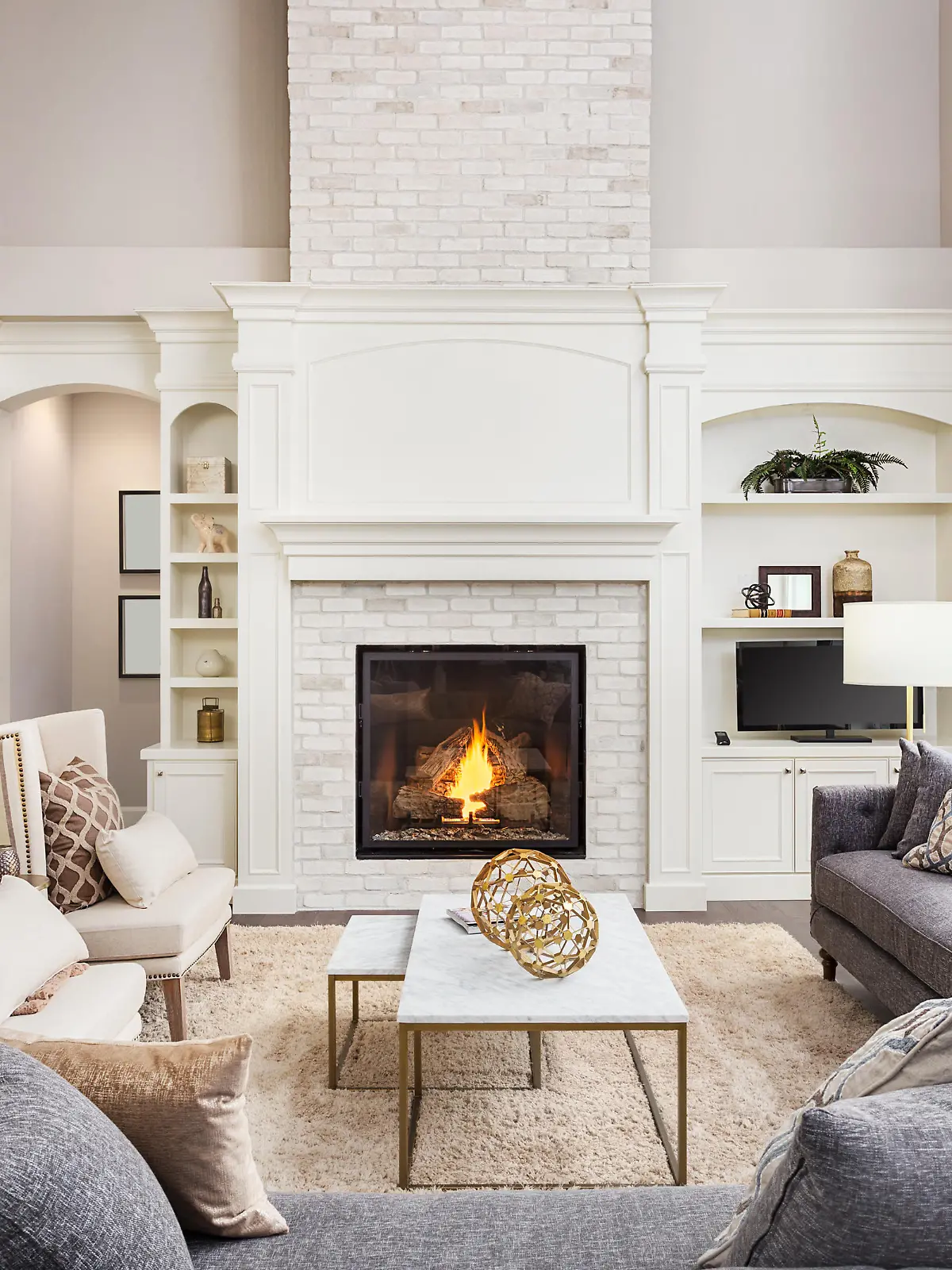 living room in newly constructed luxury home
