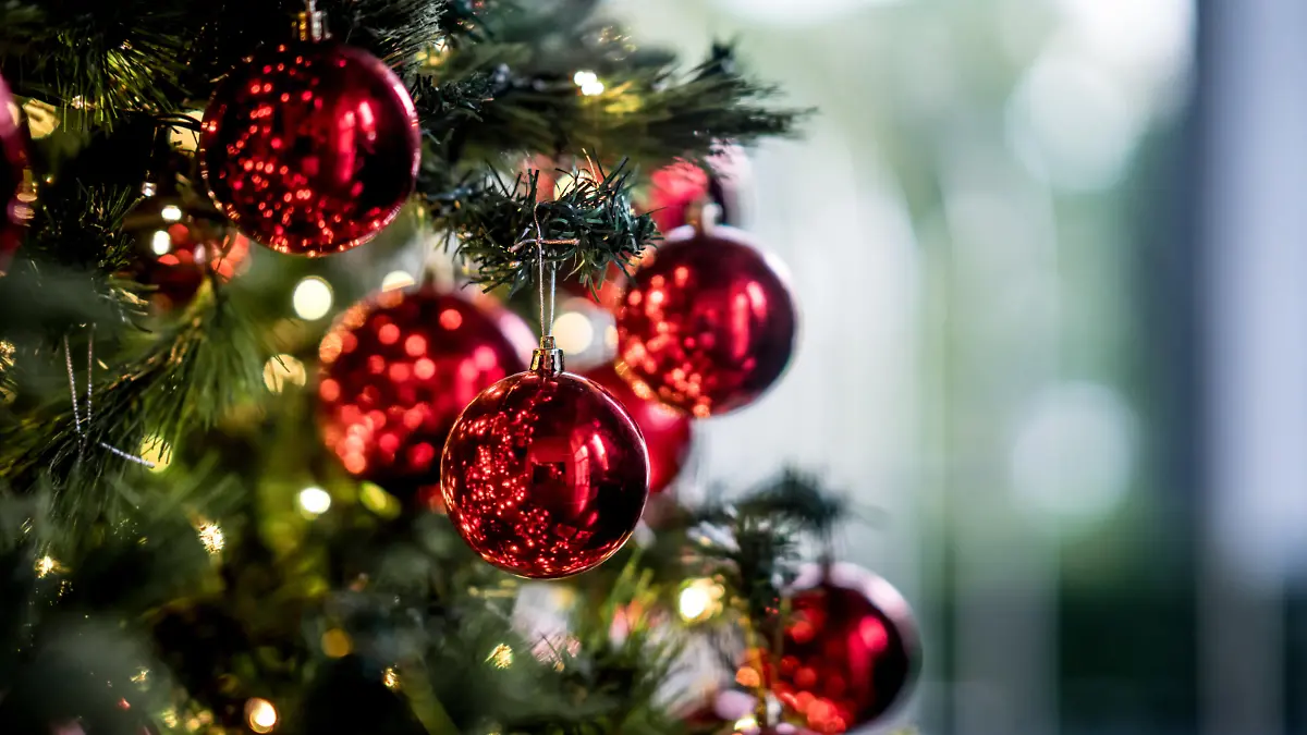 Beautiful decorated Christmas tree to be used as background - holidays concepts