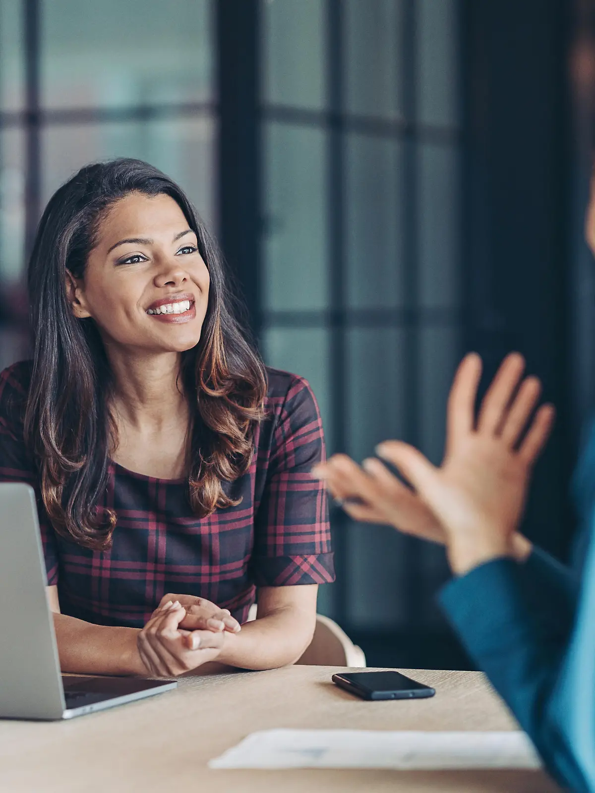 Businesswomen talking in the office
