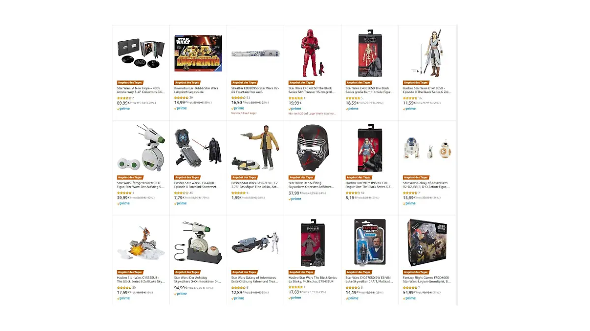 Tolle Star-Wars-Angebote bei Amazon.