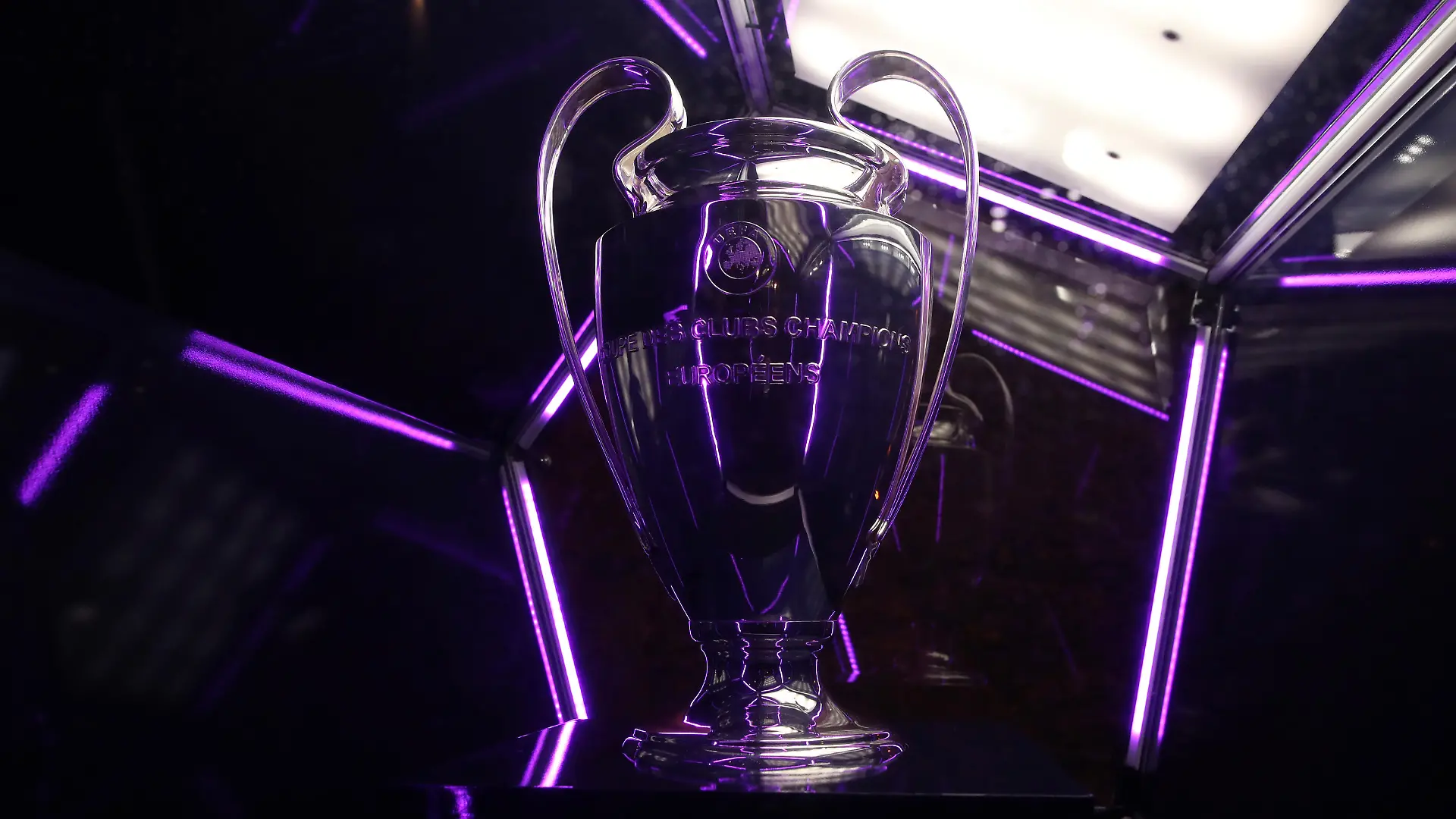 Soccer Football - Champions League - Group H - Chelsea v Lille - Stamford Bridge, London, Britain - December 10, 2019 General view of a Champions League trophy on display before the match REUTERS/David Klein