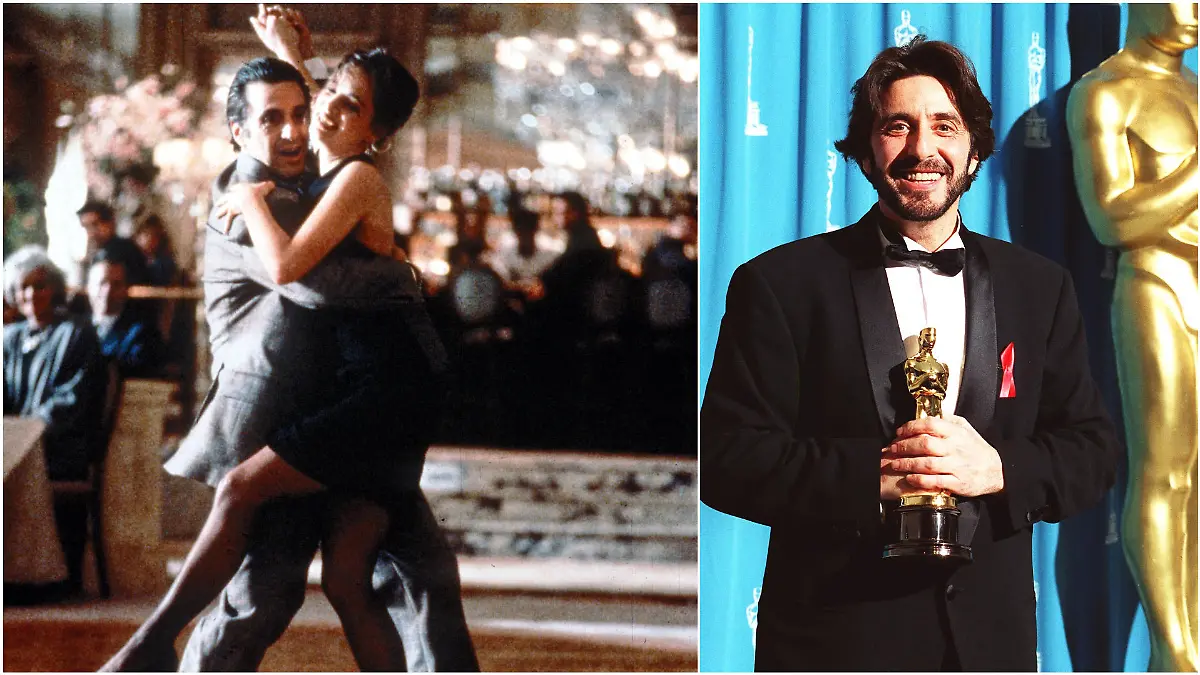 Al Pacino in "Der Duft der Frauen" und mit seinem Oscar