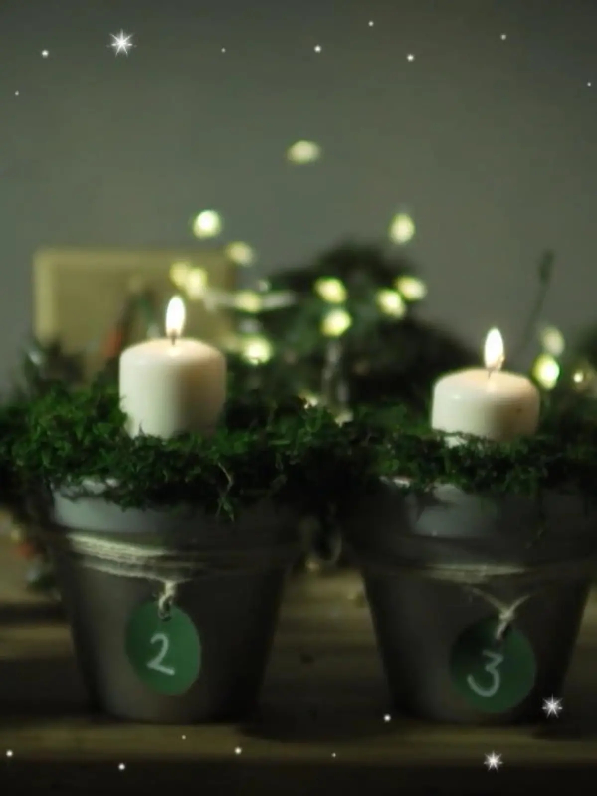 Bild zu: "Adventskranz aus Blumentöpfen"