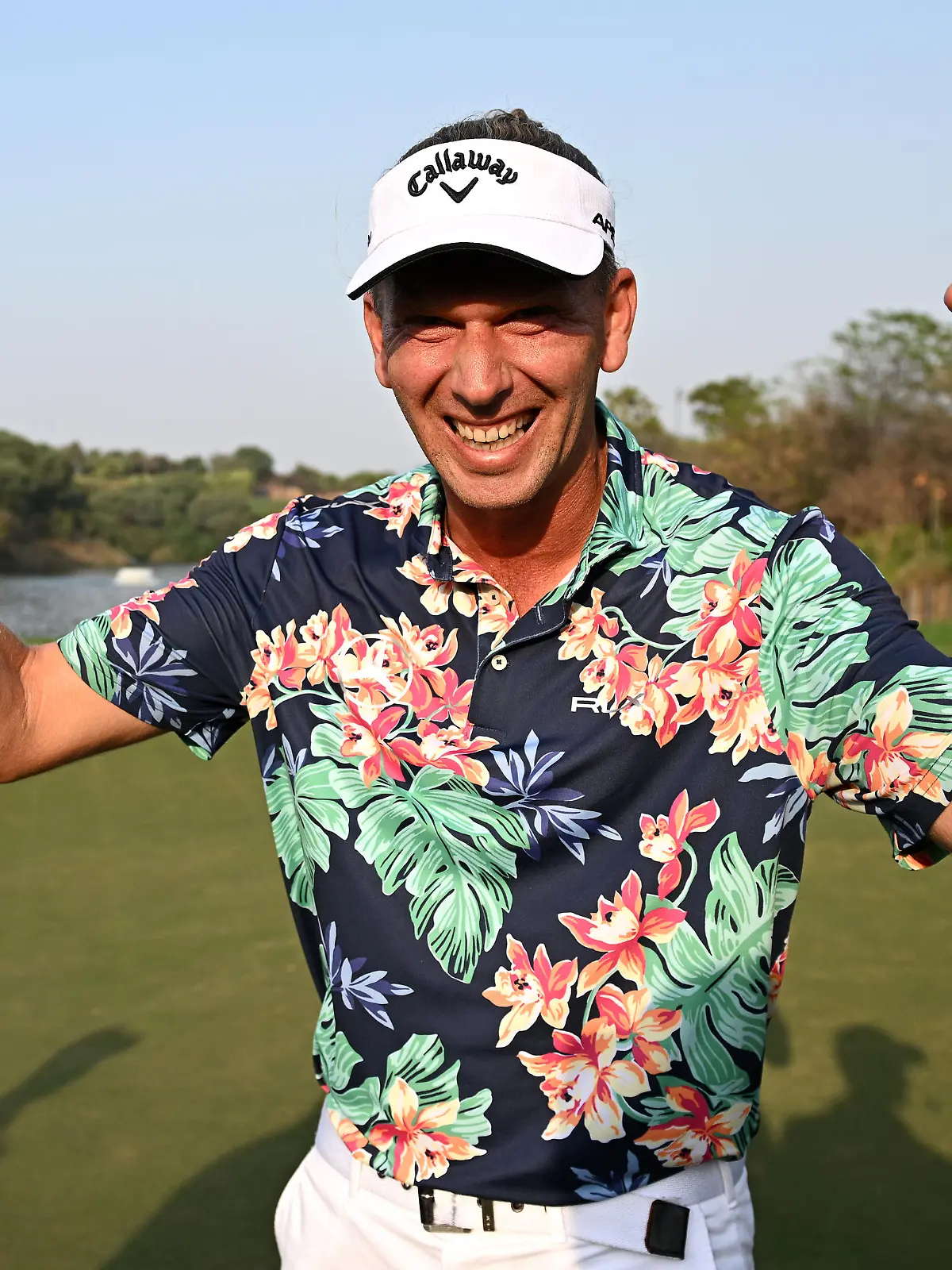NEW DELHI, INDIA - FEBRUARY 26: Marcel Siem of Germany celebrates after winning the Hero Indian Open at Dlf Golf and Country Club on February 26, 2023 in India. (Photo by Stuart Franklin/Getty Images) *** BESTPIX ***