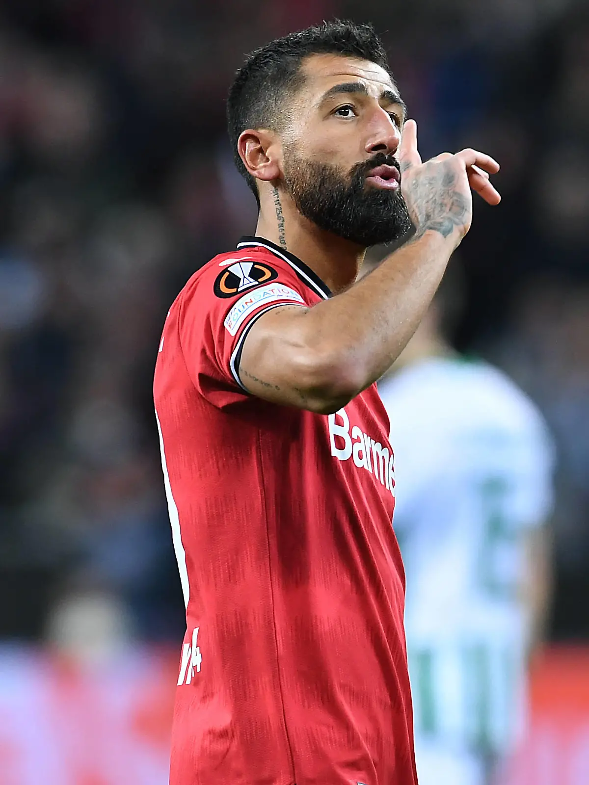Fußball Europa League Achtelfinale Bayer 04 Leverkusen - Ferencvaros Budapest am 09.03.2023 in der BayArena in Leverkusen Torjubel zum 1:0 durch Kerem Demirbay  Leverkusen  *** Soccer Europa League Round of 16 Bayer 04 Leverkusen Ferencvaros Budapest on 09 03 2023 at the BayArena in Leverkusen Goal celebration for 1 0 by Kerem Demirbay Leverkusen xRx