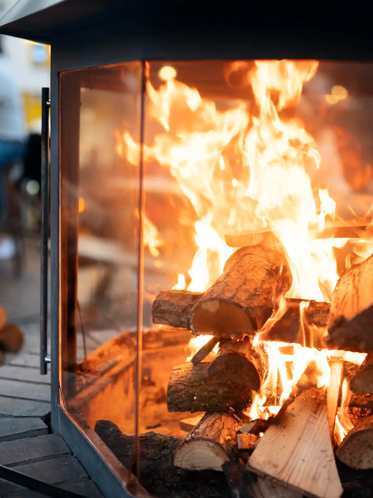 Fireplace at the cafe