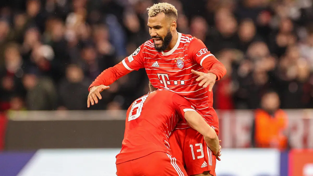 Torjubel von Eric Maxim Choupo-Moting 13 FC Bayern Muenchen, Leon Goretzka 8 FC Bayern Muenchen zum 1:0, FC Bayern Muenchen vs. Paris Saint-Germain, Champions League, Fussball, Achtelfinale, 08.03.2023 Muenchen Bayern Deutschland *** Goal celebration of Eric Maxim Choupo Moting 13 FC Bayern Muenchen , Leon Goretzka 8 FC Bayern Muenchen to 1 0, FC Bayern Muenchen vs Paris Saint Germain, Champions League, football, round of 16, 08 03 2023 Muenchen Bayern Germany Copyright: xkolbert-press/ChristianxKolbertx