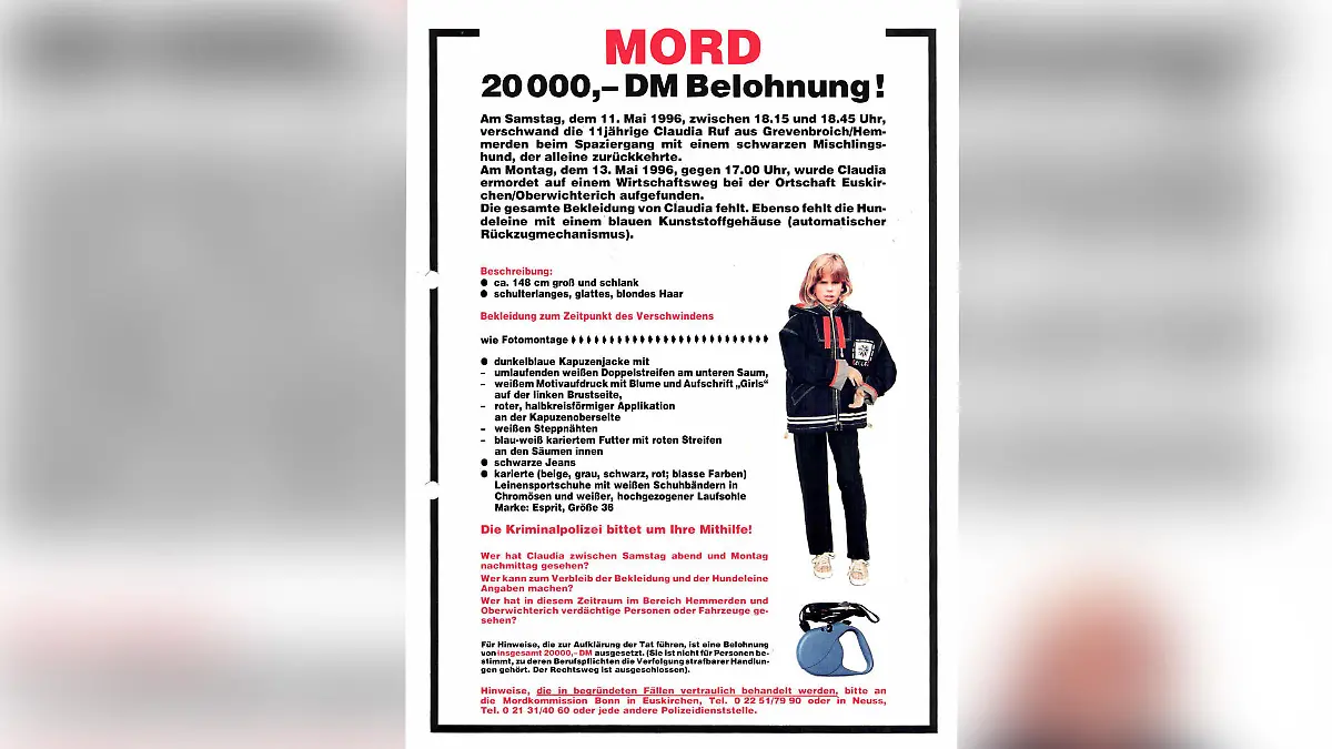 Der Täter hatte das Kind vergewaltigt, gefesselt, erdrosselt, die Leiche mit Benzin übergossen und angezündet.