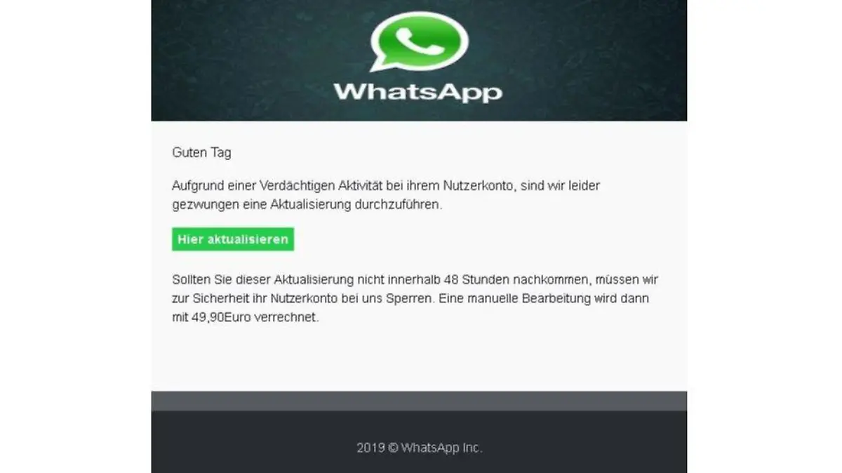 So sieht die Betrüger-E-mail aus.