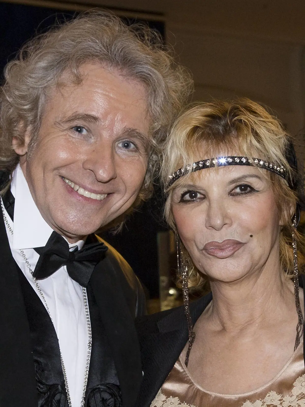 Entertainer Thomas Gottschalk (63) mit seiner Frau Thea (61) im Hotel Kempinski Taschenberg auf dem Weg zum Semperoperball 2014 in Dresden. Am Abend erhält Gottschalk den St. Georgs Orden für sein Lebenswerk.  