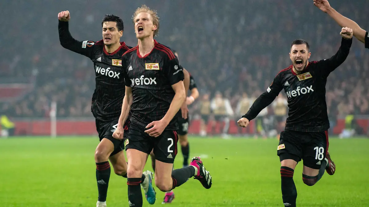 Sport Bilder des Tages Ajax Amsterdam v Union Berlin - UEFA Europa League Morten Thorsby of Union celebrates a goal that was canceled after a VAR check during the UEFA Europa League Play-off, 1st leg match between Ajax Amsterdam and Union Berlin at Johan Cruijff ArenA in Amsterdam, Netherlands on February 16, 2023 Amsterdam Amsterdam ArenA Netherlands NOxUSExINxGERMANY PUBLICATIONxINxALGxARGxAUTxBRNxBRAxCANxCHIxCHNxCOLxECUxEGYxGRExINDxIRIxIRQxISRxJORxKUWxLIBxLBAxMLTxMEXxMARxOMAxPERxQATxKSAxSUIxSYRxTUNxTURxUAExUKxVENxYEMxONLY Copyright: xAndrewxSurmax Editorial use only