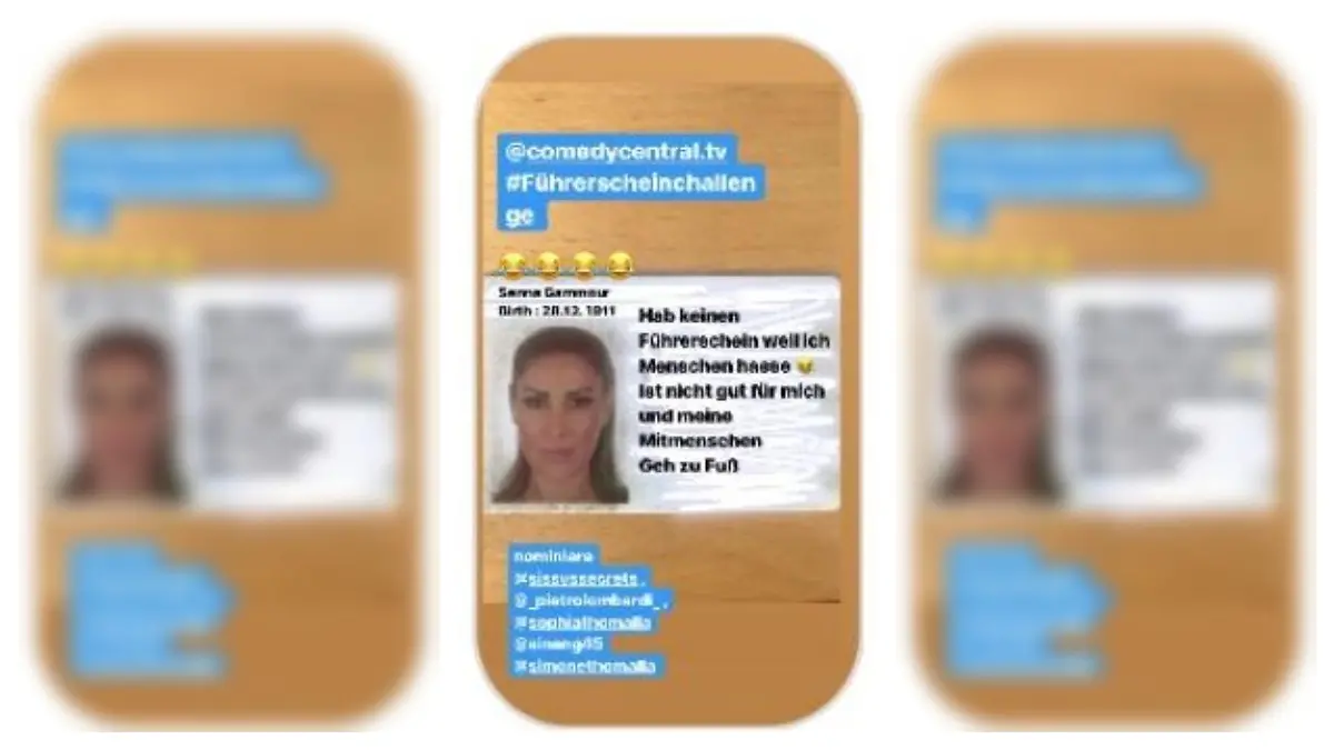 Sängerin Senna Gammour zeigt ihren Führerschein in ihrer Insta-Story