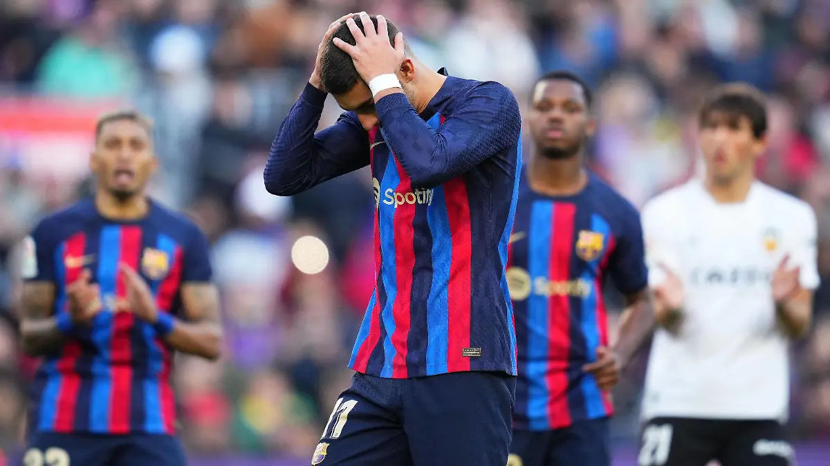 Mandatory Credit: Photo by Bagu Blanco/Pressinphoto/Shutterstock 13793568x Ferran Torres of FC Barcelona, Barca reacts after failing a penalty FC Barcelona v Valencia CF, La Liga, date 24. Football, Spotify Camp Nou Stadium, Barcelona, Spain - 05 Mar 2023 EDITORIAL USE ONLY No use with unauthorised audio, video, data, fixture lists outside the EU, club/league logos or live services. Online in-match use limited to 45 images 15 in extra time. No use to emulate moving images. No use in betting, games or single club/league/player publications/services. FC Barcelona v Valencia CF, La Liga, date 24. Football, Spotify Camp Nou Stadium, Barcelona, Spain - 05 Mar 2023 EDITORIAL USE ONLY No use with unauthorised audio, video, data, fixture lists outside the EU, club/league logos or live services. Online in-match use limited to 45 images 15 in extra time. No use to emulate moving images. No use in betting, games or PUBLICATIONxINxGERxSUIxAUTxHUNxGRExMLTxCYPxROUxBULxUAExKSAxONLY Copyright: xBaguxBlanco/Pressinphoto/Shutterstockx 13793568x