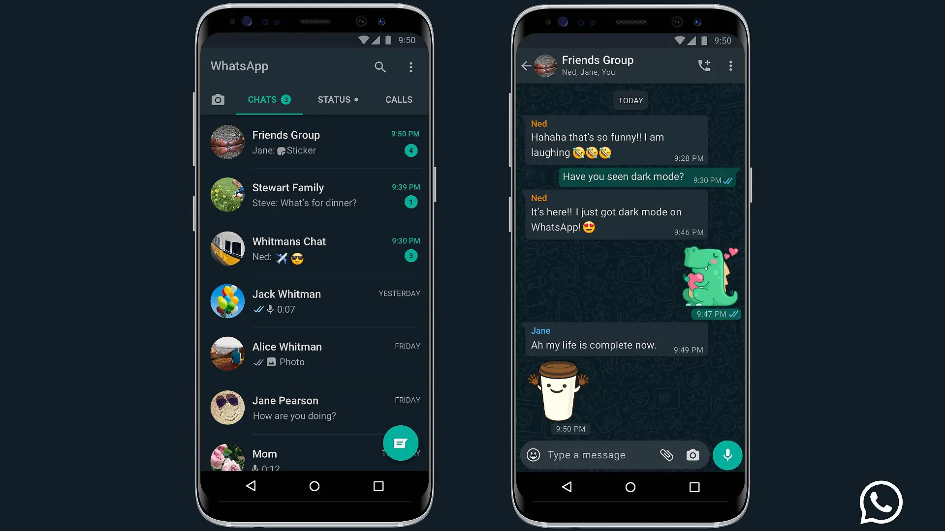 So sieht der Dark Mode bei WhatsApp aus