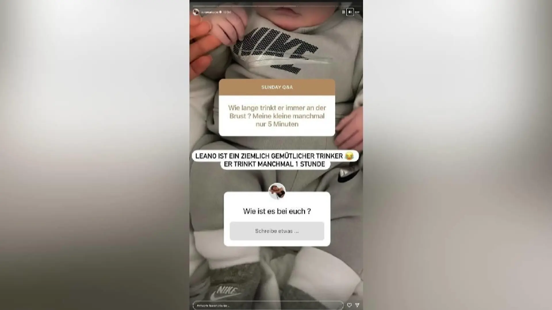 Schlafen, Stillen, Wickeln! In ihrer Instagram-Story geht Laura Maria Rypa in einer Frage-Antwort-Runde auf die neugierigen Fragen ihrer Fans ein