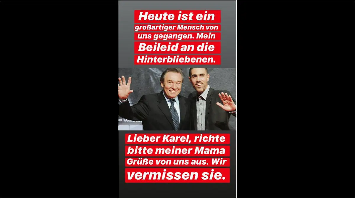 Bushido nimmt auf Instagram Abschied von Karel Gott.