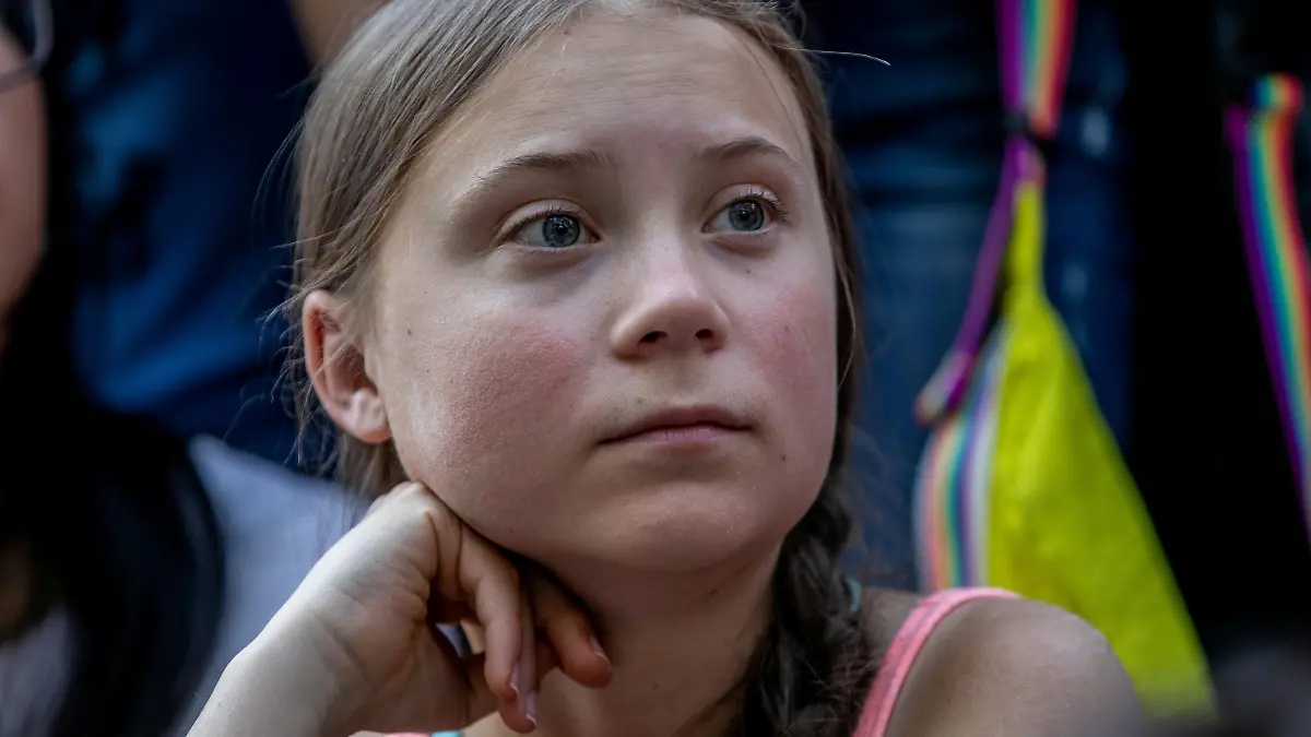 FILE PHOTO: Swedish activist Greta Thunberg participates in a youth climate change protest in front of the United Nations Headquarters in Manhattan, New York City, New York, U.S., August 30, 2019. REUTERS/Jeenah Moon/File Photo