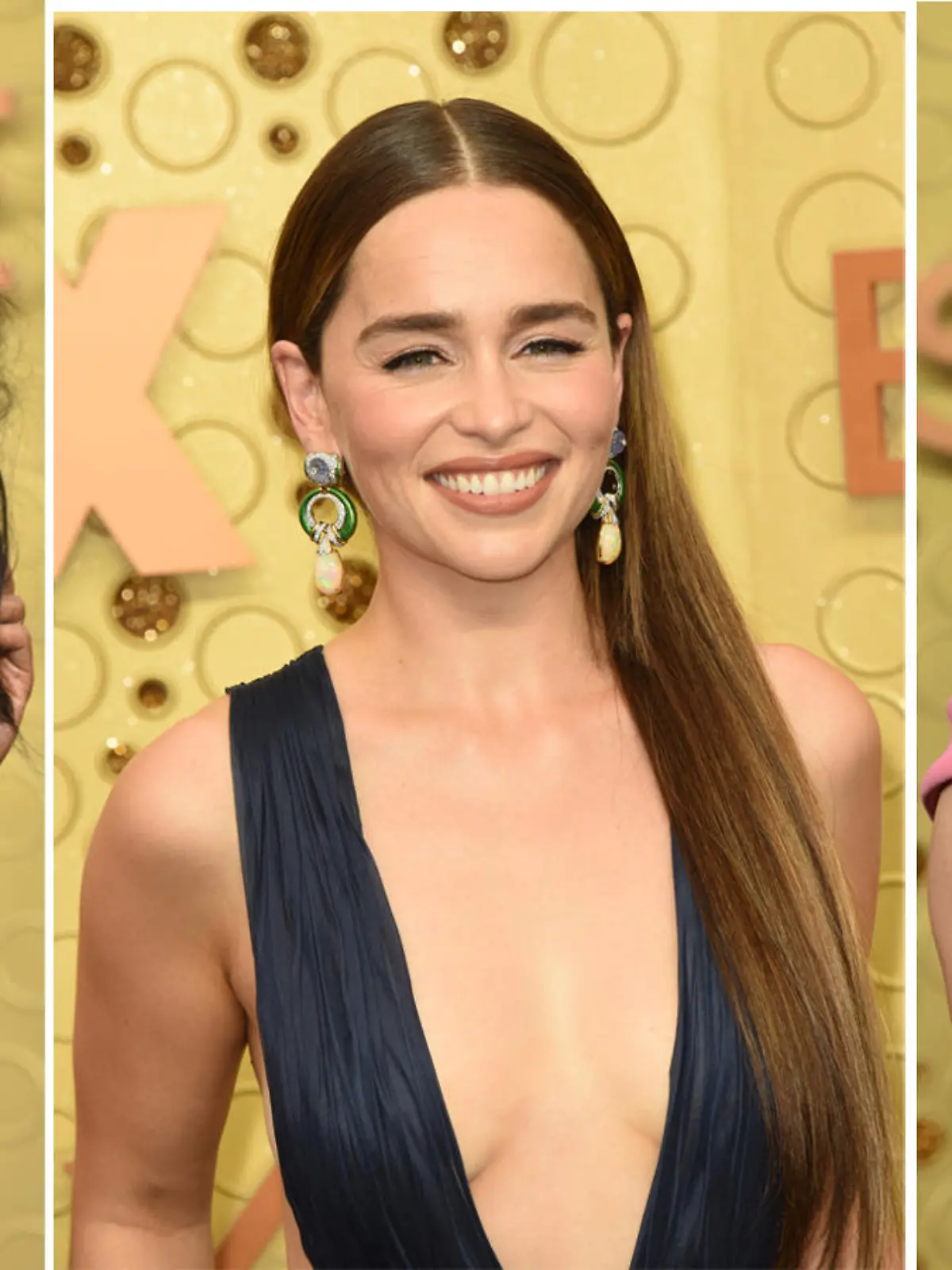 (l. nach r.) Kerry Washington, Emilia Clarke und Sandra Oh sind nur einige der am besten gekleideten Stars bei den "Emmys 2019".