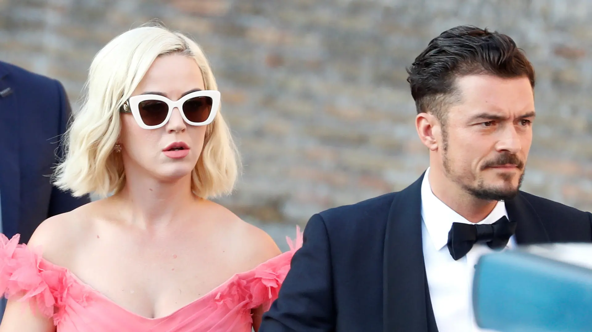 Singer Katy Perry and actor Orlando Bloom arrive to attend the wedding of fashion designer Misha Nonoo at Villa Aurelia in Rome, Italy, September 20, 2019. REUTERS/Yara Nardi